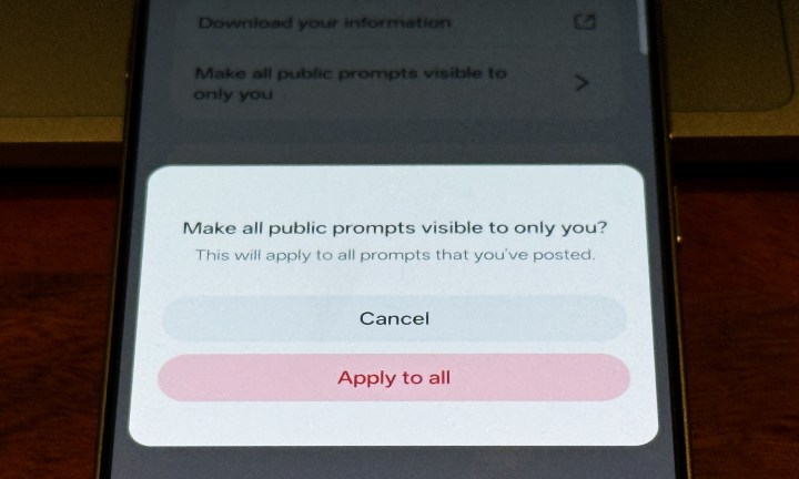 Modification de la visibilité nourrie pour l'application mobile Meta AI.