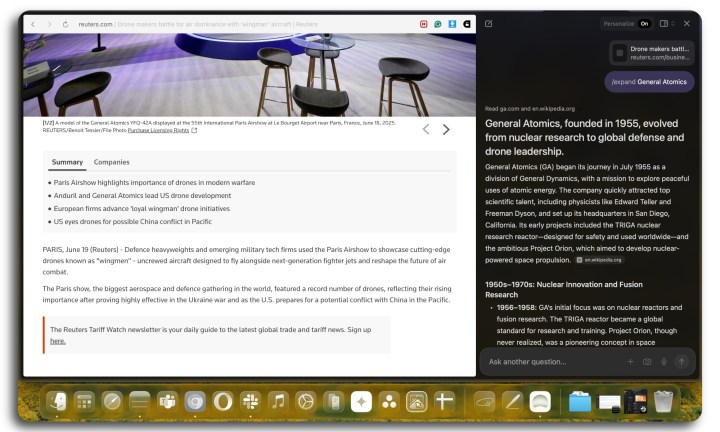 Utilisation d'un navigateur DIA Skill dans DIA.