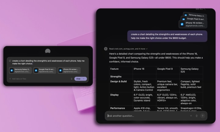 Utilisation de DIA pour résumer les informations sur l'onglet.
