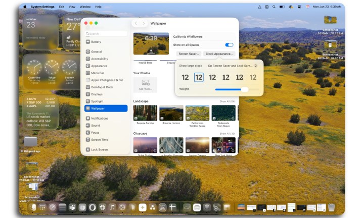 Changements de papier peint dans MacOS Tahoe.