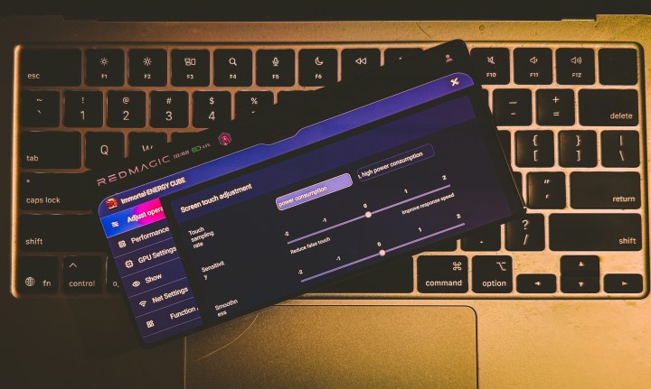 Réglage de la sensibilité sur Red Magic 10S Pro.