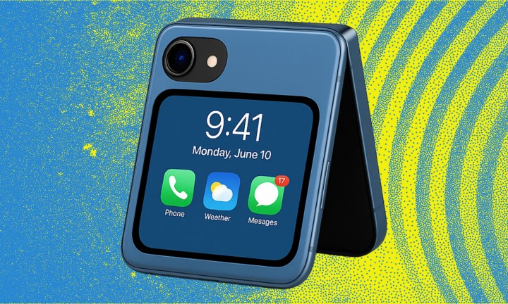 Rendu concept d'un iPhone avec un affichage externe.