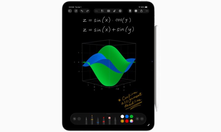Notes graphiques dans la calculatrice sur iPad.