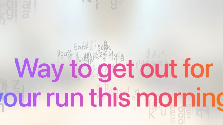 WWDC 2025 Capture d'écran Montant des phrases de motivation Buddy Workout Buddy dans Watchos 26