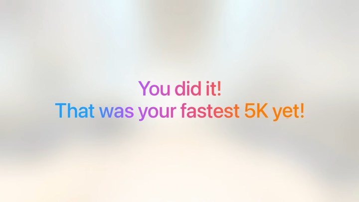 WWDC 2025 Capture d'écran Montant des phrases de motivation Buddy Workout Buddy dans Watchos 26