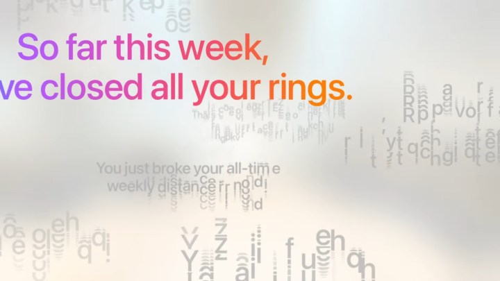 WWDC 2025 Capture d'écran Montant des phrases de motivation Buddy Workout Buddy dans Watchos 26