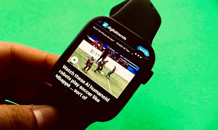 En parcourant le Web à l'aide d'un navigateur Ant sur une montre Apple.