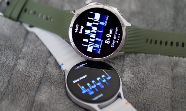 La montre OnePlus Watch 3 et Samsung Galaxy Watch 7 montrant les données de sommeil.