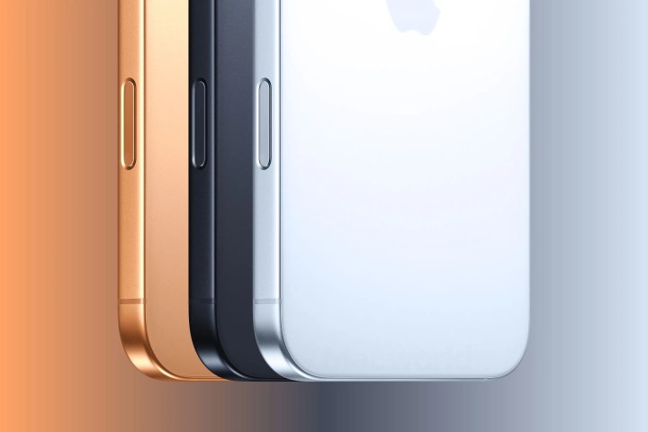 Rendu divulgué de l'iPhone 17 Pro en blanc, noir et orange
