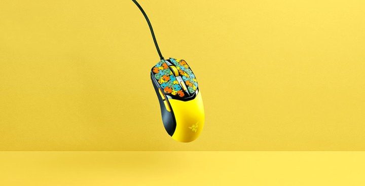 Razer Cobra Pokémon sur le thème de la souris sur un fond jaune
