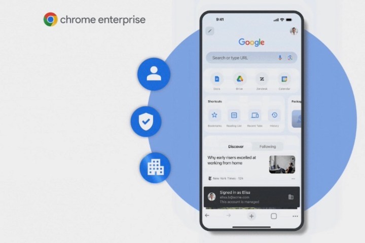 Chrome Enterprise Fonctions pour mobile.