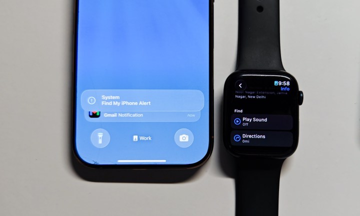 iPhone et une Apple Watch active pour trouver mon alerte.