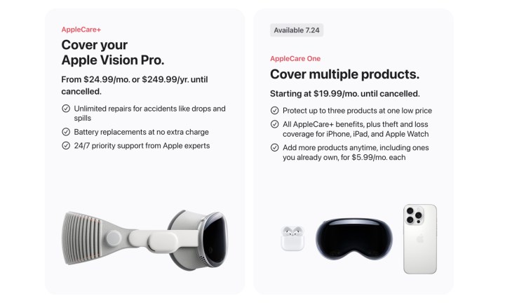 Différence de prix avec AppleCare One Service.