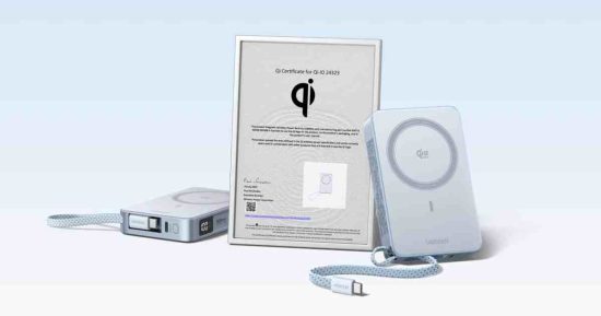La première banque d'alimentation sans fil QI2.2 au monde déverrouille 25 W Vitesses de chargement magnétiques