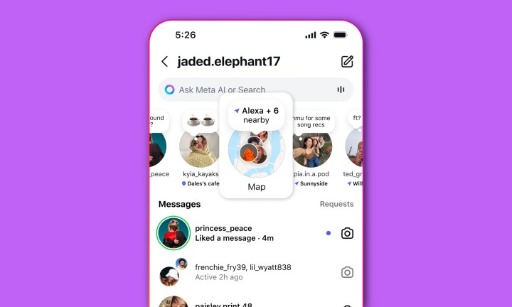 Partage de l'emplacement dans Instagram.