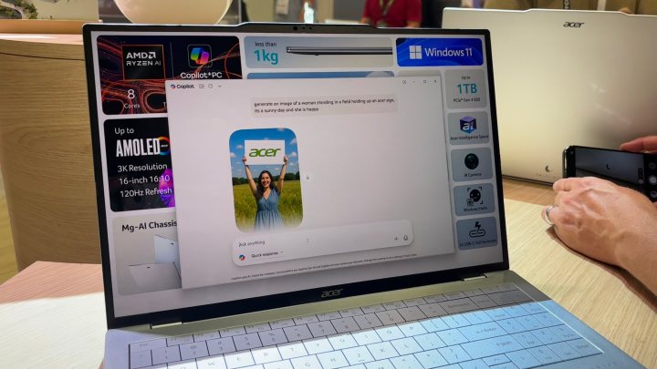 Acer Swift Air 16 Génération d'une image AI à IFA 2025.