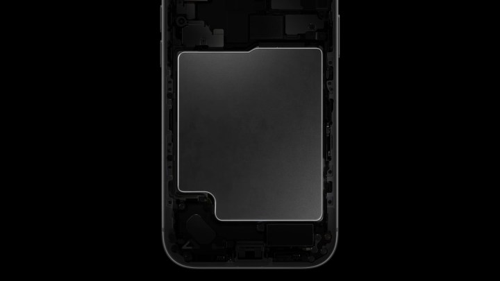 Conception de la batterie à l'intérieur du modèle ESIM uniquement de l'iPhone 17 Pro