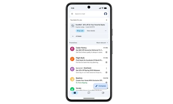 Promotions dans Gmail.