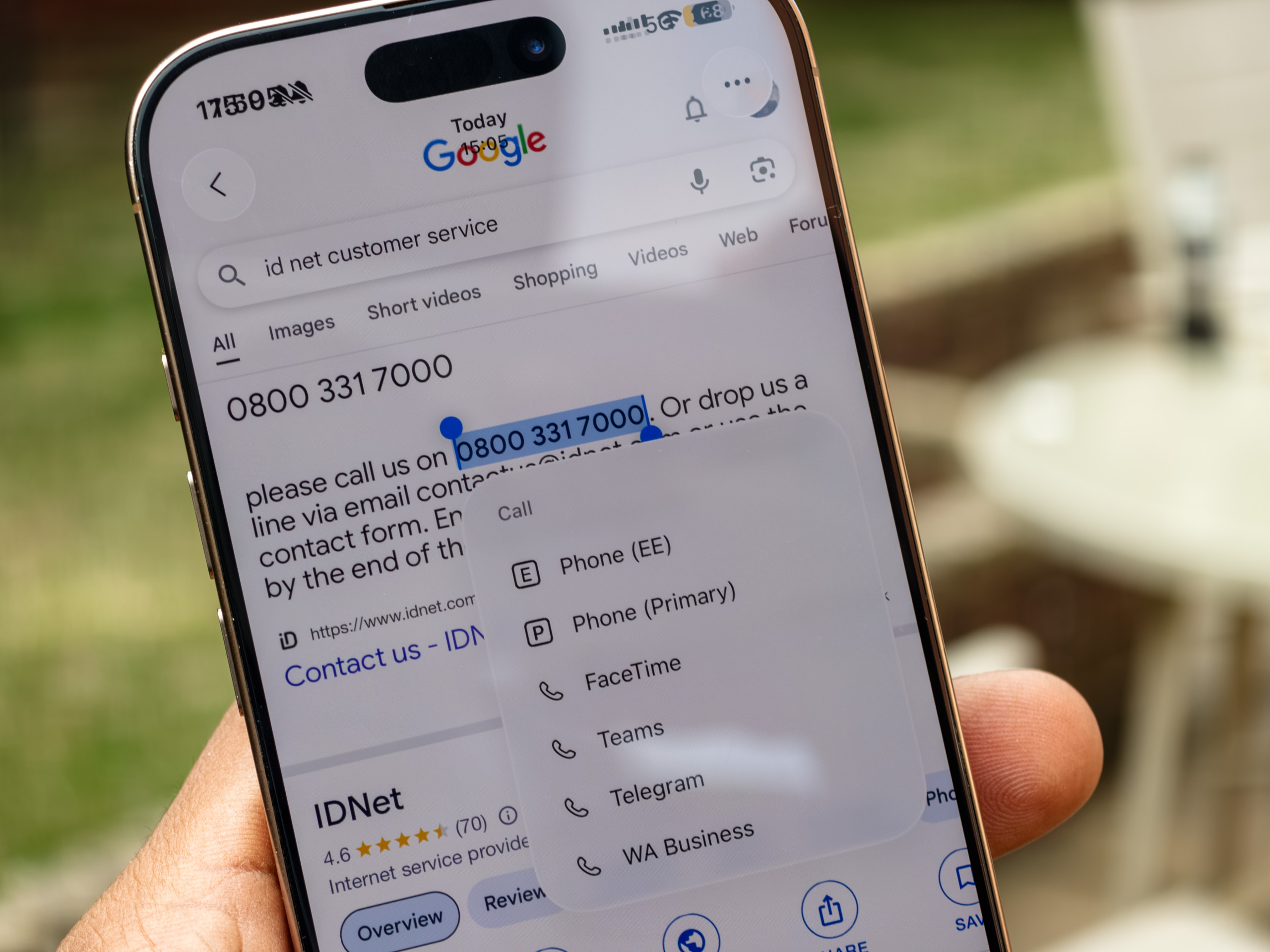 Menus de numérotation contextuelle dans le développeur iOS 26 Beta 1 fonctionnant sur l'iPhone 16 Pro