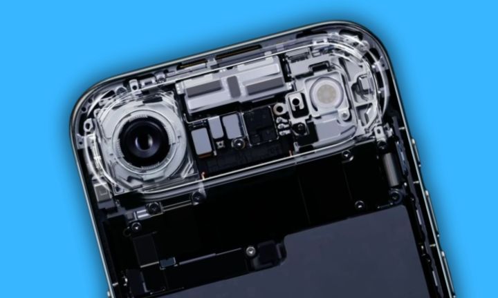 Vue du module de caméra du rendu de produit officiel de l'air iPhone.