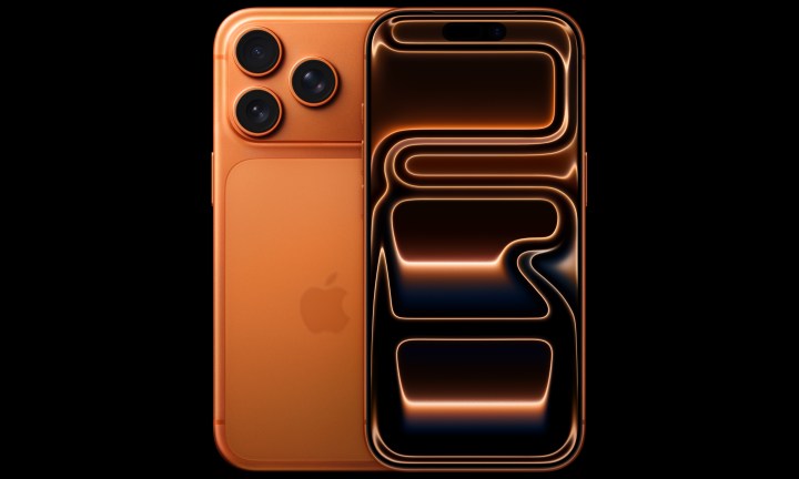 Vue avant et arrière de l'orange iPhone 17 Pro