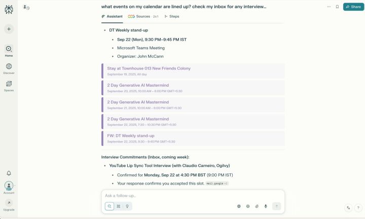Testing sur la route du navigateur de comète alimenté par AI de perplexité sur un MacBook Air.