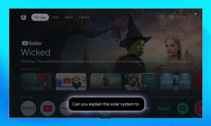 Google Gemini sur un téléviseur Android.