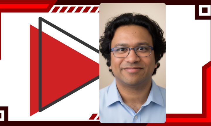 Photo d'un cadre YouTube sur un cadre rouge.