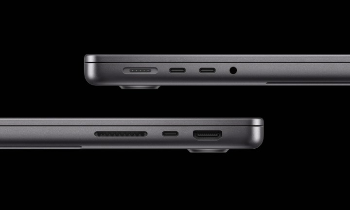 Photo des ports E/S du MacBook Pro M5.