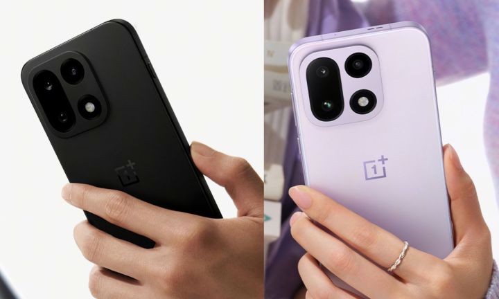 OnePlus 15 en noir et violet.