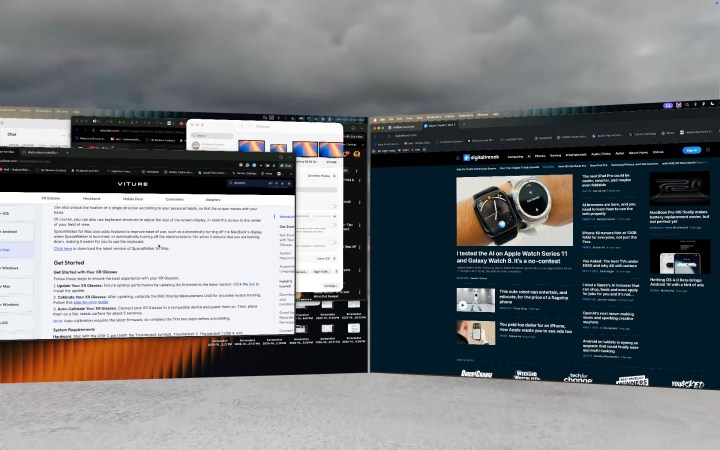 Fenêtres flottantes sur les lunettes Viture Luma Pr XR
