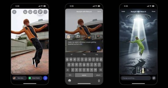 L'éditeur d'histoires d'Instagram vous donne désormais un accès rapide aux outils d'édition d'IA de Meta