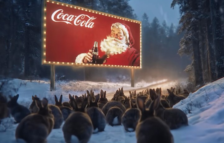 Publicité festive générée par l'IA de Coca-Cola pour 2025.
