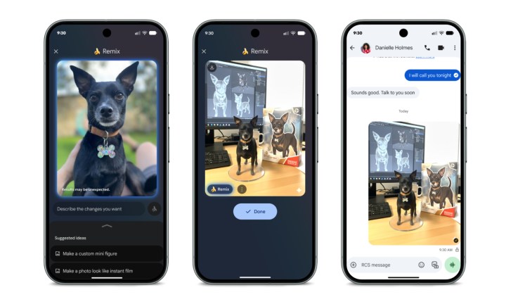 Illustration de novembre 2025 Pixel Drop Google Messages Remix.