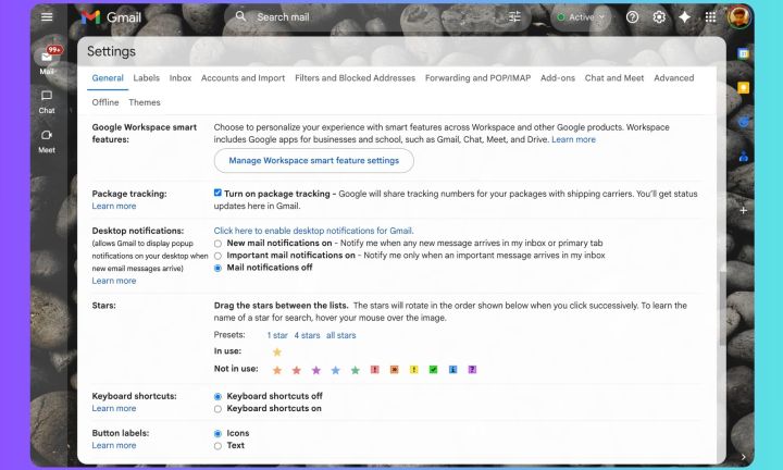 Activité des applications Gemini dans Gmail.