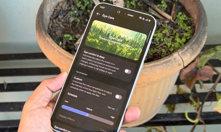 Soins oculaires sur OnePlus 15.
