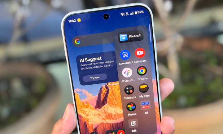 Barre latérale sur OnePlus 15.