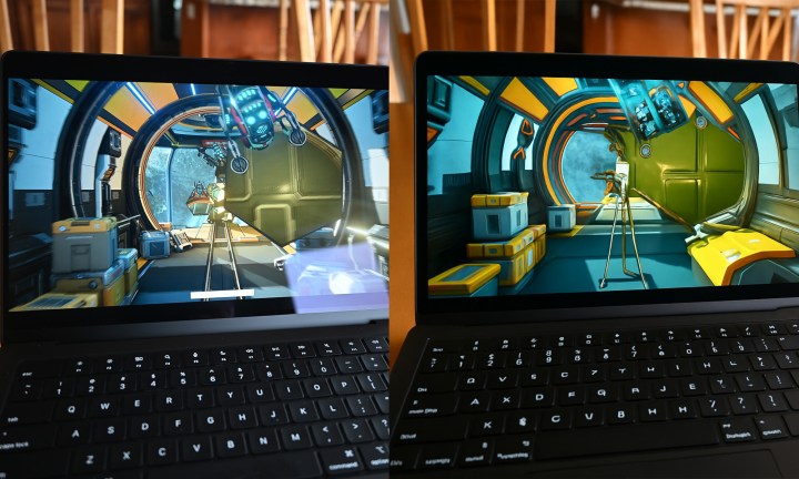 Ordinateur portable avec des reflets