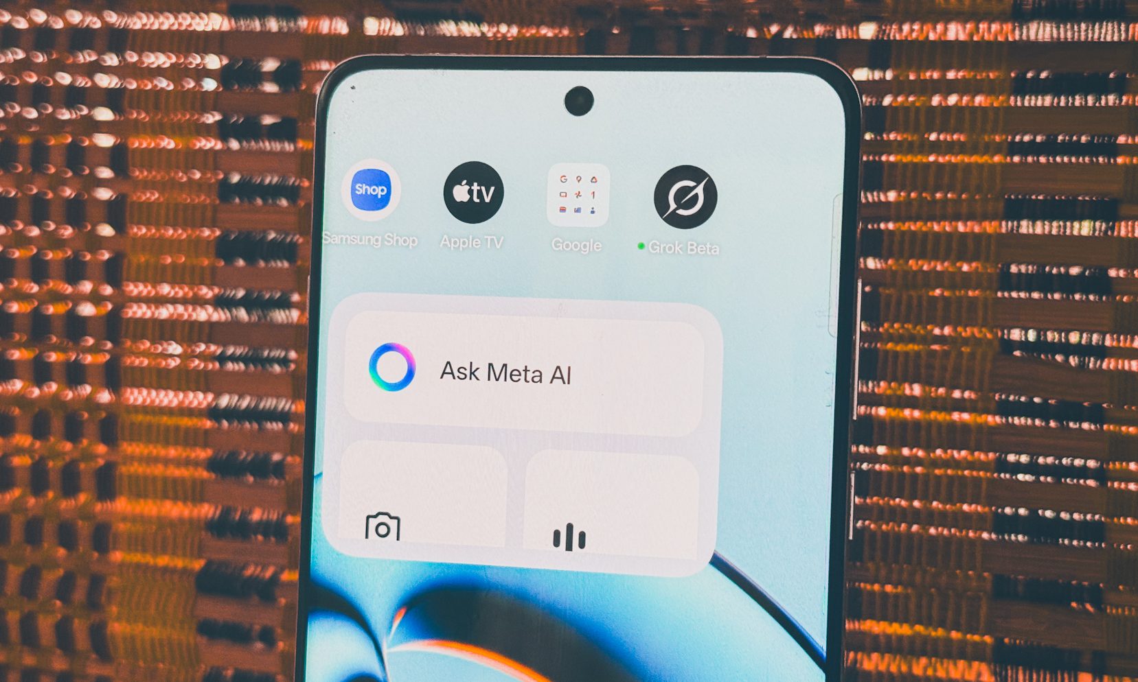 Application Meta AI sur un téléphone.