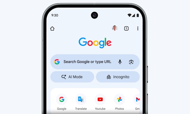 Nouveau bouton Mode AI sur Chrome pour iOS et Android.
