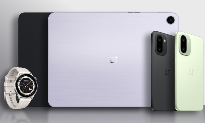 Photo de la OnePlus Watch Lite, de la Pad Go 2 et du OnePlus 15R.