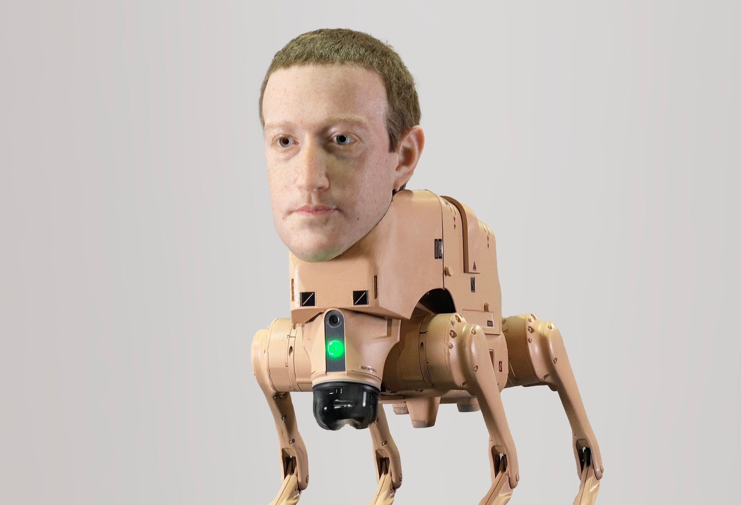 Le robot chien Mark Zuckerberg de Beeple.