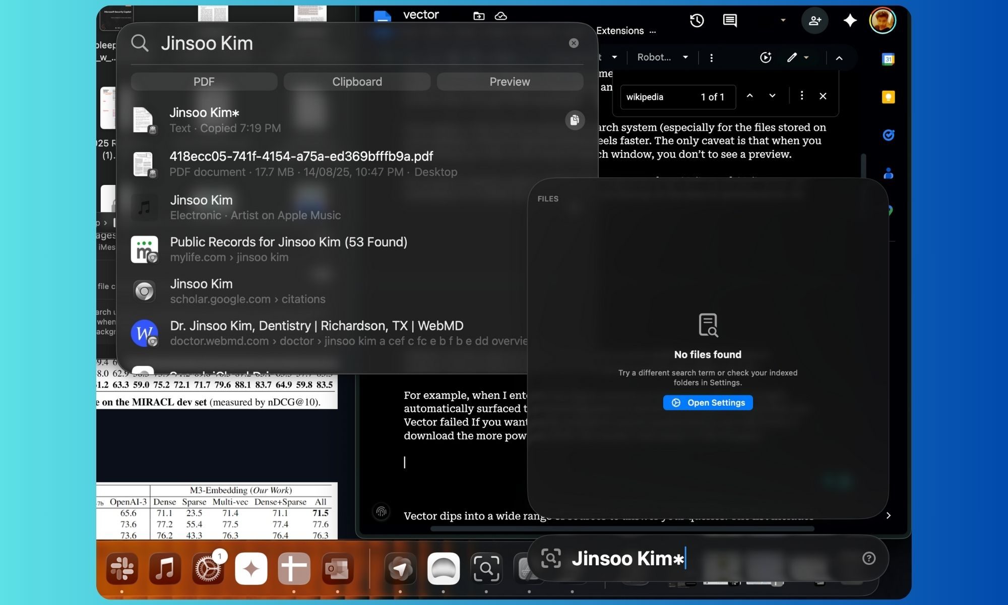 Comparaison de Spotlight avec l'application Vector pour Mac.