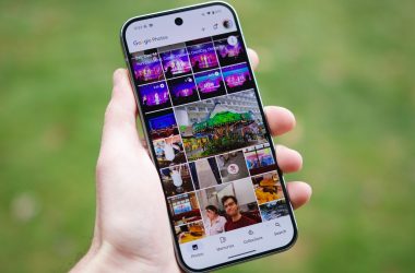 Someone holding a Pixel 9 Pro, running the Google Photos app.