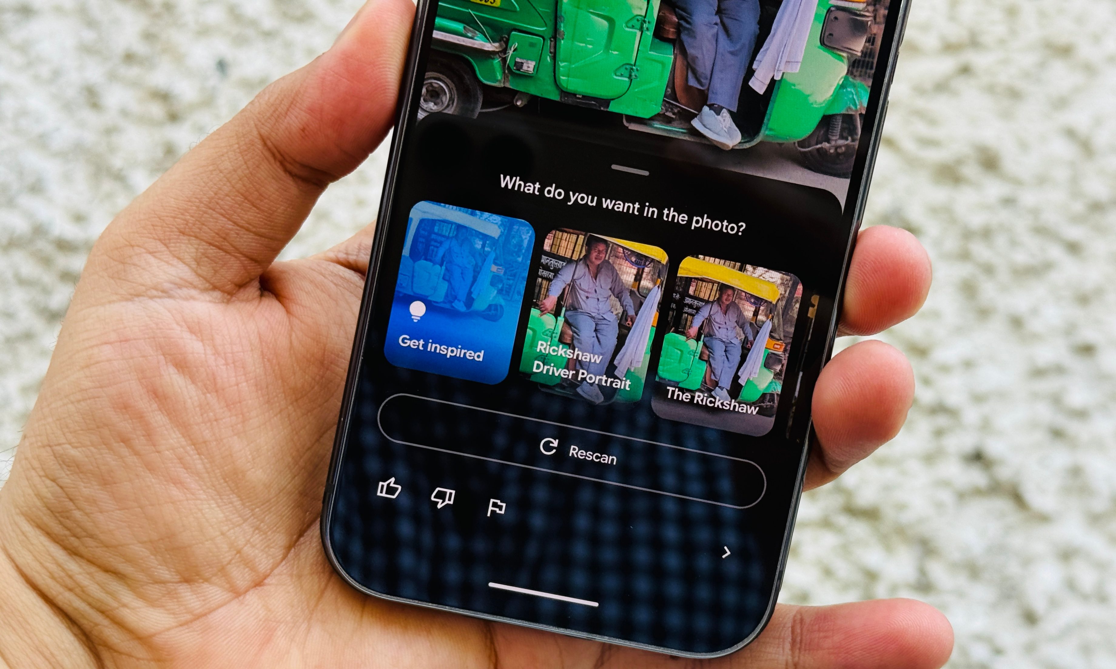 Recommandations de Camera Coach sur Google Pixel 10 Pro.
