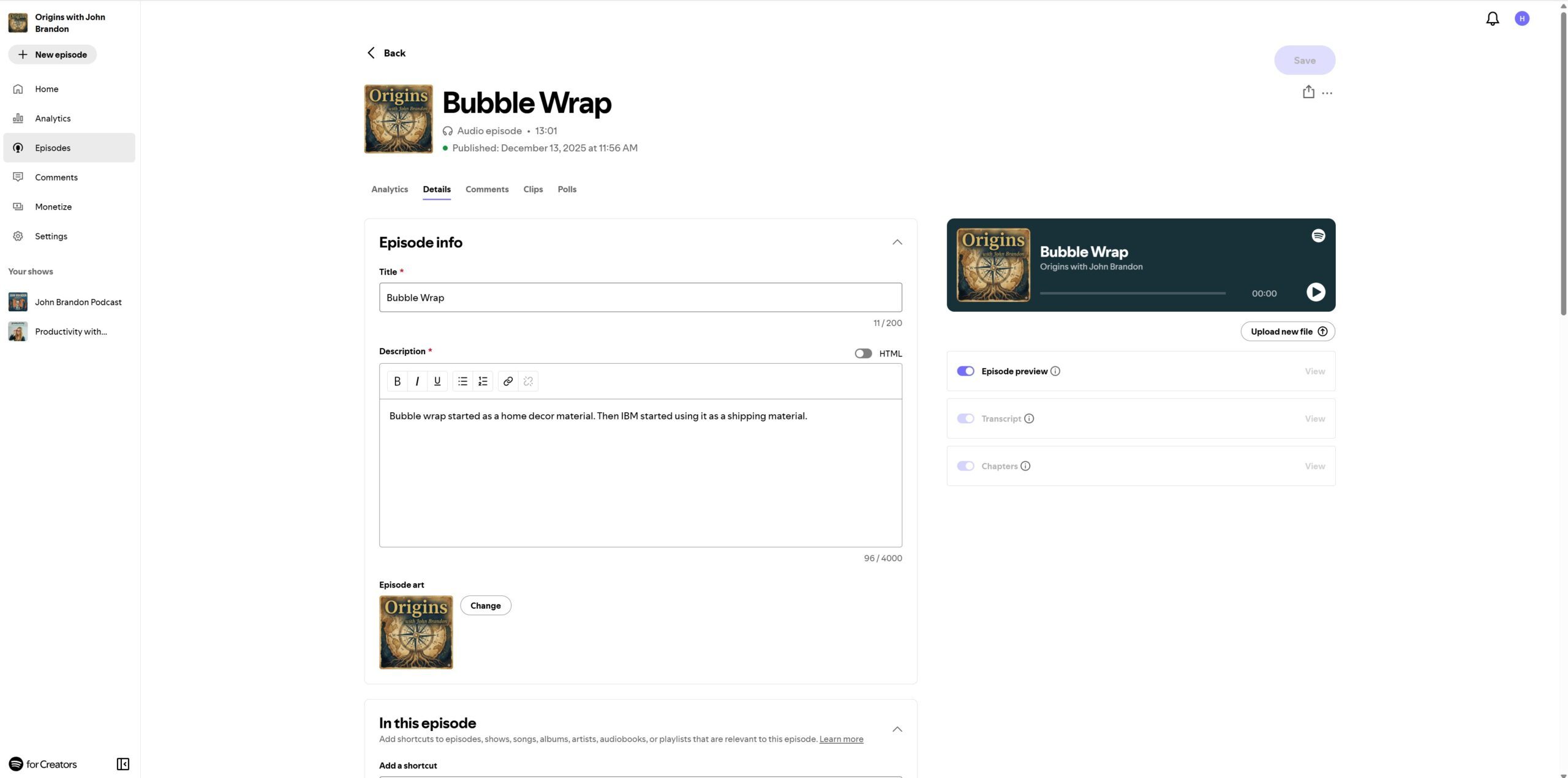 Spotify pour les créateurs