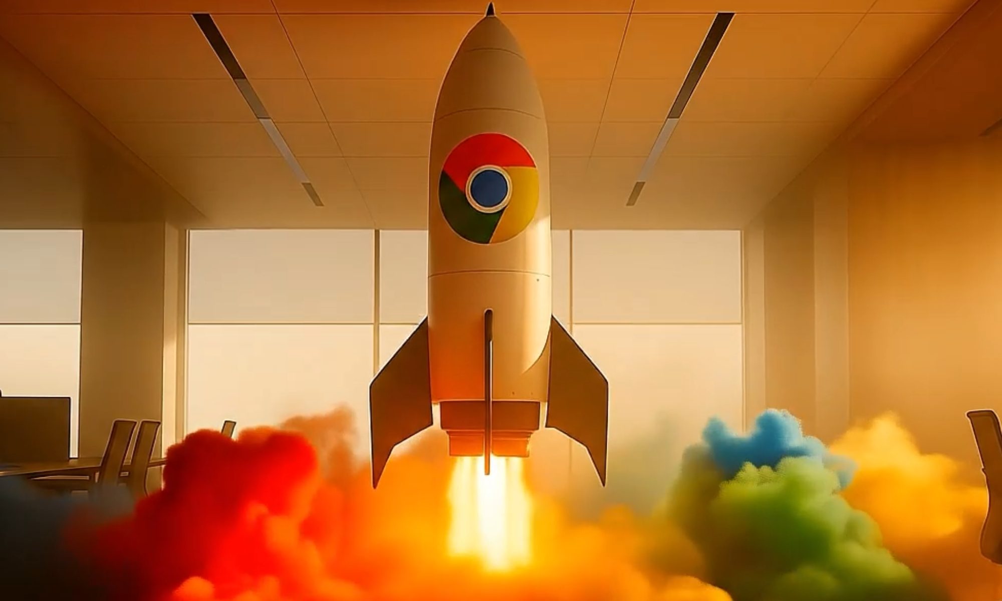 Capture d'écran de Google Chrome doté de fonctionnalités d'IA.