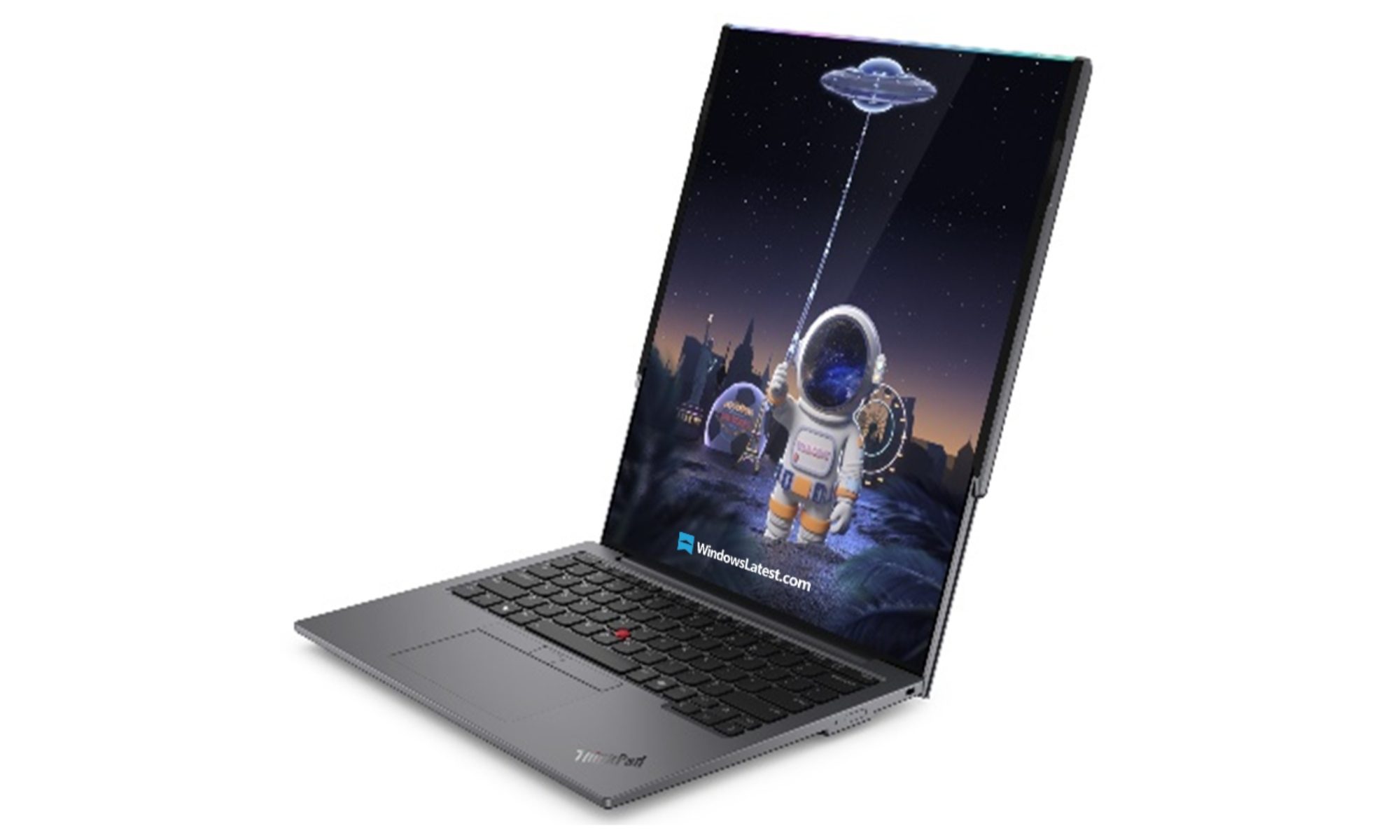 Lenovo ThinkPad Rollable XD Concept avec écran étendu.