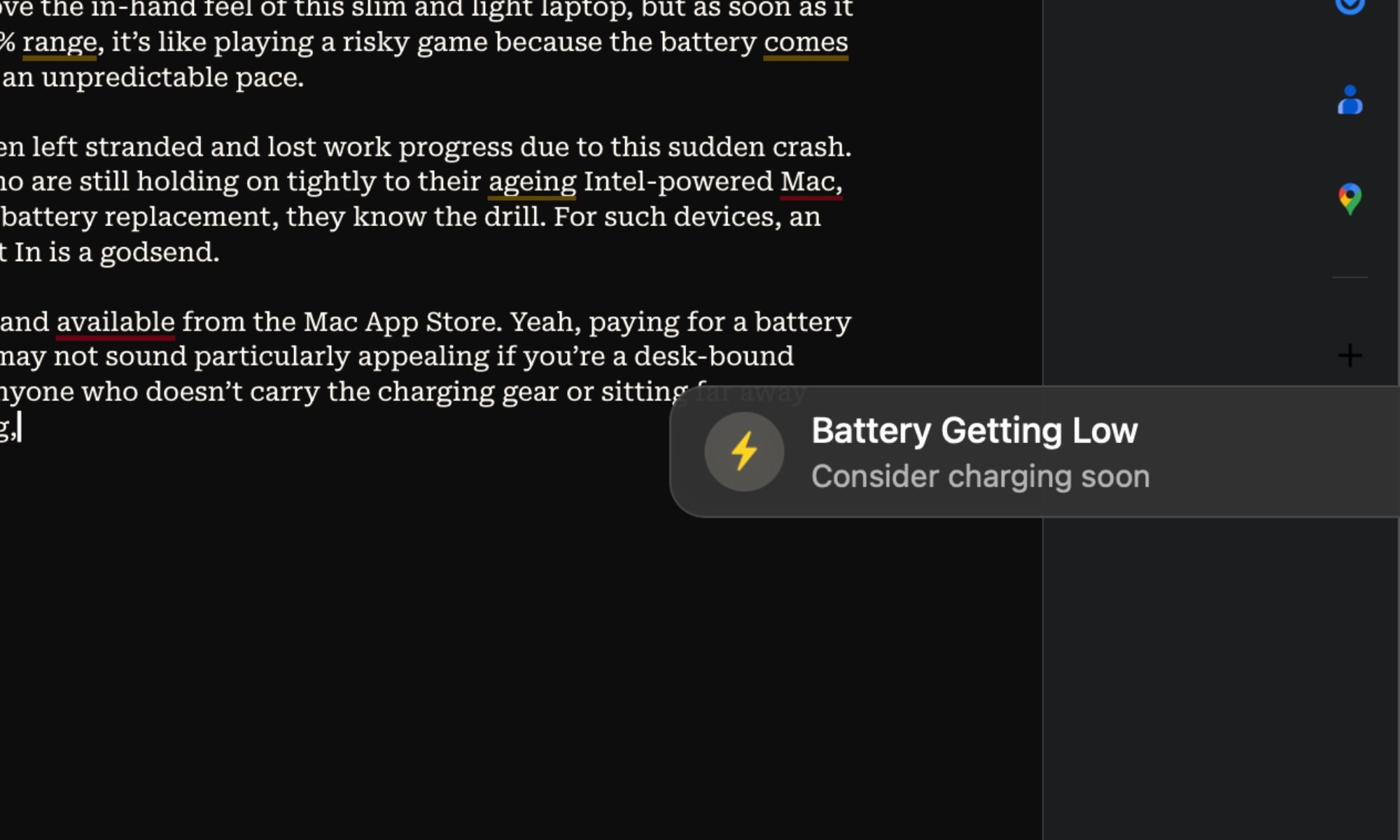 Application PlugThatIn Mac pour les alertes de batterie