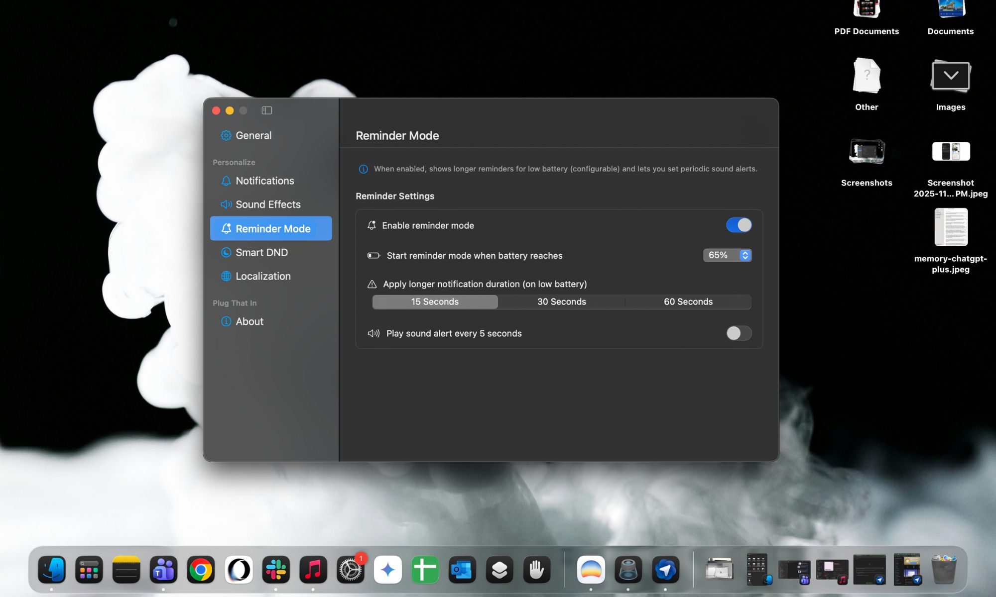Application PlugThatIn Mac pour les alertes de batterie